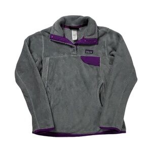 Patagonia Snap T Fleece Re-Tool Gray and Purple Pullover